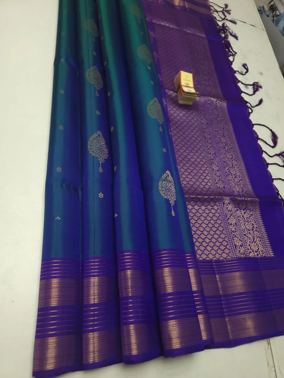 Vibrant Saffron Kanchi Handloom Soft Silk Saree